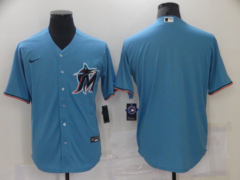 Men Miami Marlins Blank Blue Game 2021 Nike MLB Jersey